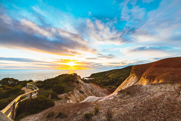 Hallett Cove boardwalk around Sugarloaf at sunset, South Australia