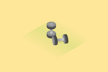 Dumbbells. Bodybuilding, fitness, sports, healthy lifestyle concept. Isometric projection.