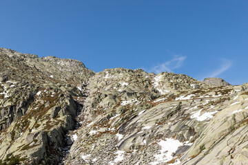 Beautiful panorama of the Gotthard Pass in the Swiss mountains in Ticino