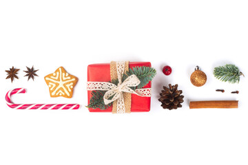 Minimalistic Christmas flat lay