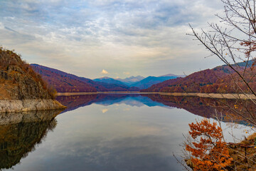 Lake Vidraru in Romanian Carpathians