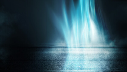 Fototapeta premium Dark abstract background. Empty dark street background at night. Spotlight reflects on the asphalt. Smoke, fog. 3d illustration