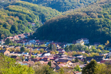 Fototapeta premium A village with forest nearby