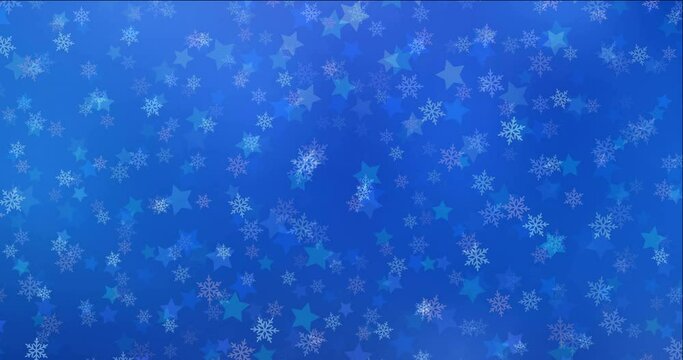 4K looping light blue animated video in celebration style. Shining colorful animation with New Year attributes. Flicker for video designers. 4096 x 2160, 30 fps.