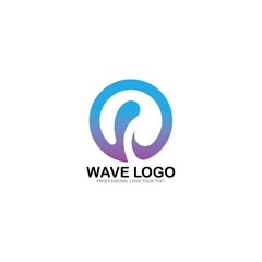 Abstract design of ocean logo with waves. Vector illustration
