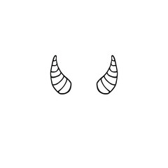 Vector hand drawn doodle sketch cow horn isolated on white background