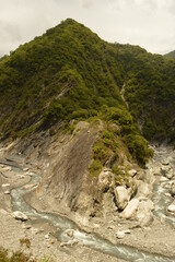 Hiking in the stunning gorge of the Taroko National Park in Taiwan