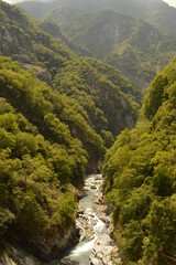 Hiking in the stunning gorge of the Taroko National Park in Taiwan