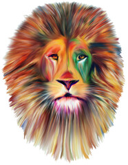 The Lion - oil painting Art Print
