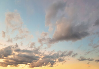Fototapeta na wymiar Sunset sky with clouds, beautiful landscape background