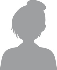 Hand drawn, modern, woman avatar profile icon (or portrait icon). User flat avatar icon, sign, profile female symbol