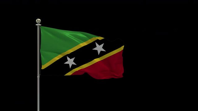 Saint Kitts and Nevis  Various Of Flags Waving National Flag On Pole, Table Flag	