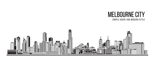 Fototapeta premium Cityscape Building Abstract shape and modern style art Vector design - Melbourne city