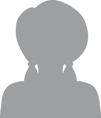 Hand drawn, modern, woman avatar profile icon (or portrait icon). User flat avatar icon, sign, profile female symbol