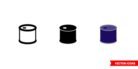 Can soup icon of 3 types color, black and white, outline. Isolated vector sign symbol.