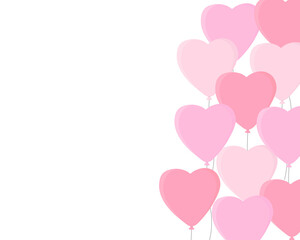 Fototapeta na wymiar Card Valentine's Day heart balloons vector illustration