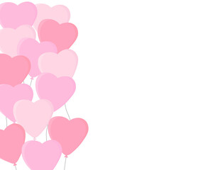 Fototapeta na wymiar Card Valentine's Day heart balloons vector illustration