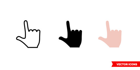Finger up icon of 3 types color, black and white, outline. Isolated vector sign symbol.