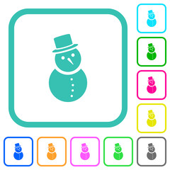 Snowman vivid colored flat icons