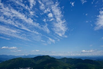 The summer cloud and mountains in Gifu.