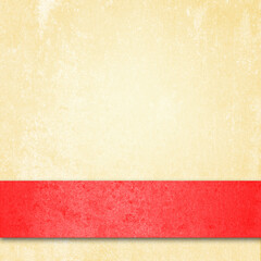 Yellow golden grunge texture background with red Christmas ribbon with an empty space for your design.
