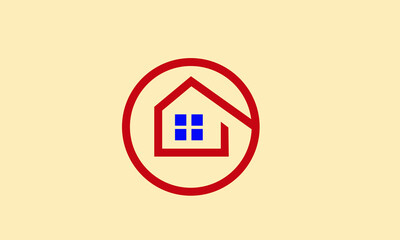 Fototapeta na wymiar house in a circle real estate vector logo template