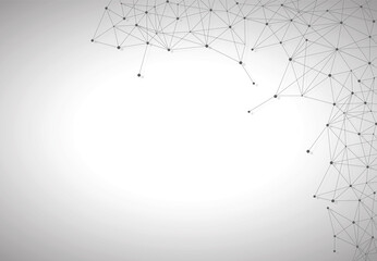 Network abstract connection isolated on gray background. Network technology background with dots and lines. Ai background. Modern abstract concept. Ai vector, network technology
