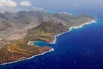 Arial view of Hawaii Kai and Koko Head Park
