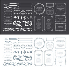 クリスマスのフレームセット、リースのデザイン、オーナメントや装飾デザイン