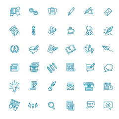 Set of Copywriting Related Vector Line Icons