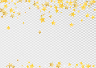 Golden Glamour Stars Vector Transparent 