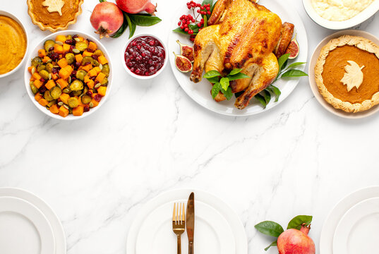 Thanksgiving traditional festive food background
