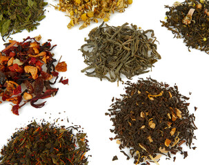 Fototapeta premium assortment of tea isolated on white background