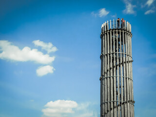 Lookout tower during a sunny summer afternoon 