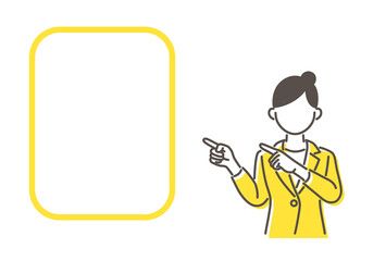 案内する女性のイラスト