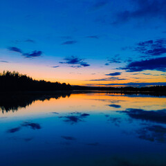 sunset over the lake