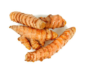 tumeric root isolated on white background