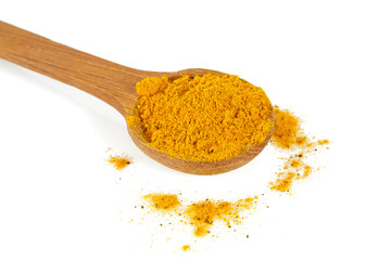 tumeric root isolated on white background