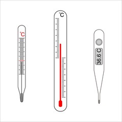 thermometer, health, temperature, weather, vector illustration