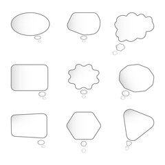 think, cloud, bubble, idea, vector illustration