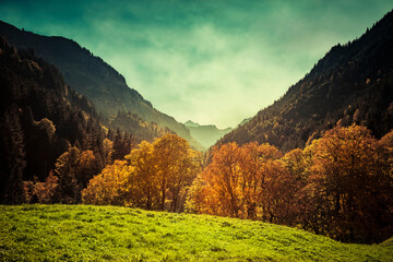 Obraz premium Herbsstimmung in den Allgäuer Alpen bei Oberstdorf