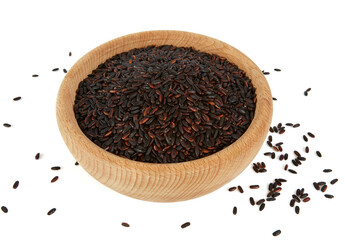 black rice isolated on white background