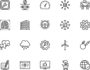 technology vector icon set such as: mechanical, interview - event, data aggregation, steering, fuel, social, job, business person, laptop, sea, colleague, pc, quality, water, monitor, up, java