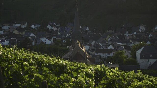 Catholic Parish Church Of St. Nicholas And Rochus In Mayschoss, Germany - focus pull