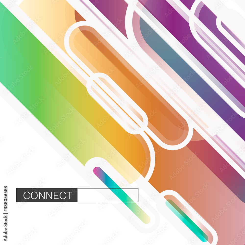 Aufkleber Flat dynamic shapes in hipster style. Geometric vector banner. Trendy flat vector. Wavy geometric background. Abstract geometric pattern. Vector design template