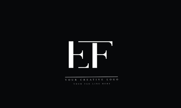 EF, FE, E, F Letter Logo Design with Creative Modern Trendy Typography