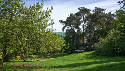 A May morning and the washing line stands ready for spring cleaning on the moorland smallholding in Yorkshire