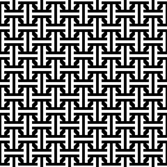 Seamless Chinese Sayagata pattern. Repeated interlocking figures background. China ornament. Traditional window tracery image. Ancient ethnic mosaic motif. Digital paper for textile print. Vector art.