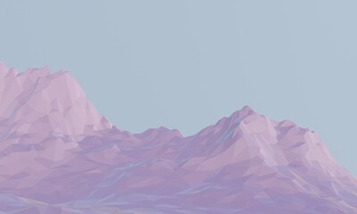 3D rendered low poly mountain view.