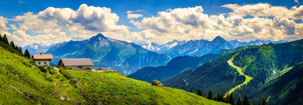 landscape at the zillertal in austria
